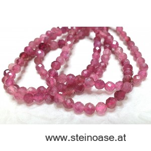 Kette Turmalin rot facet. 5mm